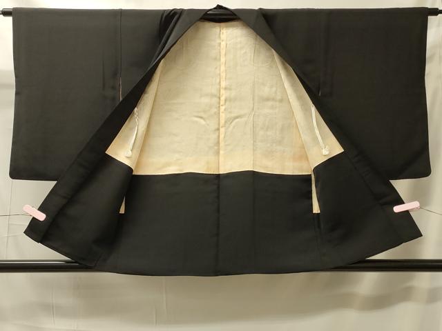 平和屋着物＃羽織 総刺繍 草花文 黒地 正絹 逸品 CABK3418in