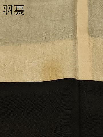 平和屋着物＃羽織 総刺繍 草花文 黒地 正絹 逸品 CABK3418in
