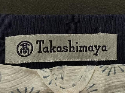 平和屋着物＃道行コート　色無地　横段地紋　藍鉄色　高島屋扱い　ロング丈　正絹　逸品　CABK3421in