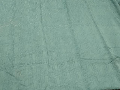平和屋着物＃道行コート　色無地　毘沙門亀甲地紋　翡翠色　ロング丈　正絹　逸品　CABK3424in