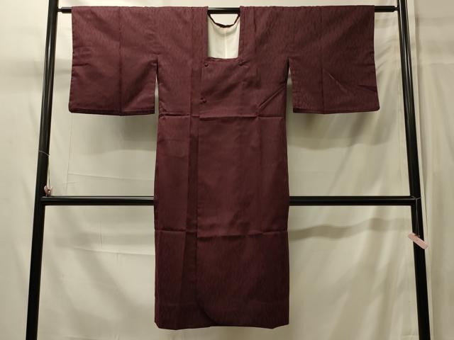 平和屋着物＃道行コート　雨コート　単衣　幾何学地紋　ロング丈　正絹　逸品　CABK3427in