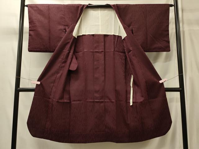 平和屋着物＃道行コート　雨コート　単衣　幾何学地紋　ロング丈　正絹　逸品　CABK3427in