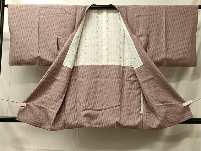 平和屋着物＃道行コート　竹縞　正絹　逸品　CABK3430in