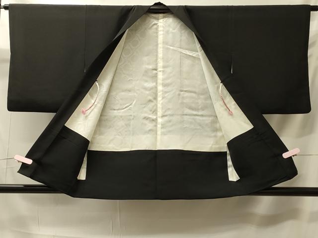 平和屋着物＃羽織　総刺繍　枝花文　黒地　金糸　正絹　逸品　CABK3442in