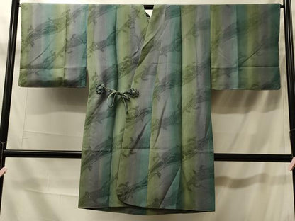 平和屋着物＃道中着　道長枝葉地紋　暈し染め　健勝苑扱い　ロング丈　正絹　逸品　未使用　 CABK3445in