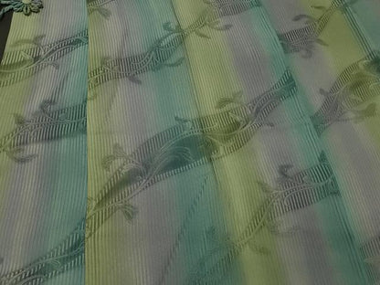 平和屋着物＃道中着　道長枝葉地紋　暈し染め　健勝苑扱い　ロング丈　正絹　逸品　未使用　 CABK3445in