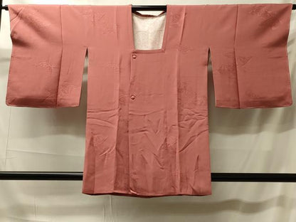 平和屋着物＃道行コート　色無地　片輪車地紋　纁色　正絹　逸品　未使用　CABK3448in