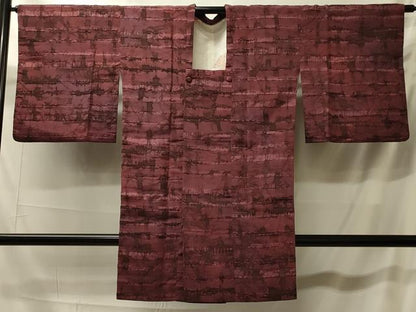 平和屋着物＃道行コート　横段霞文　暈し染め　ロング丈　正絹　逸品　CABK3449in