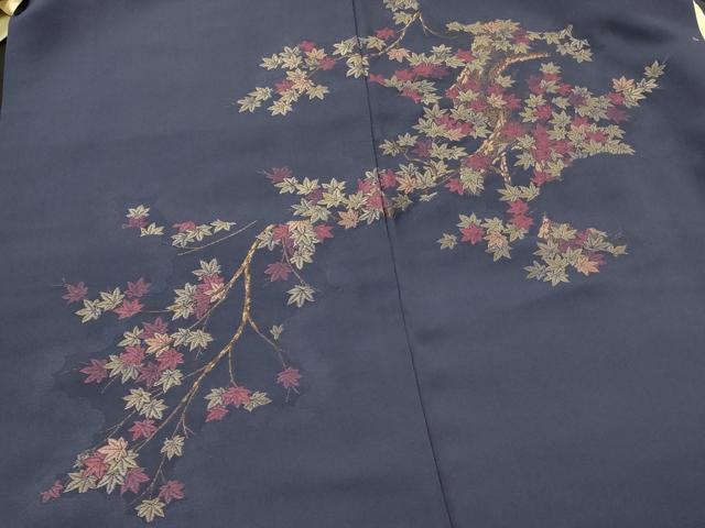 平和屋着物＃羽織 寿光織 枝楓文 金糸 正絹 逸品 CABK3450in