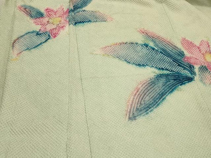 平和屋着物＃羽織　総絞り　草花文　暈し染め　正絹　逸品　未使用　CABK3453in