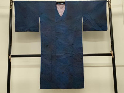 平和屋着物＃道行コート　輪奈ビロード　秋草地紋　暈し染め　ロング丈　正絹　逸品　CABK3456in