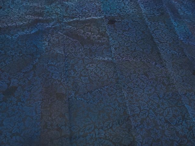 平和屋着物＃道行コート　輪奈ビロード　秋草地紋　暈し染め　ロング丈　正絹　逸品　CABK3456in