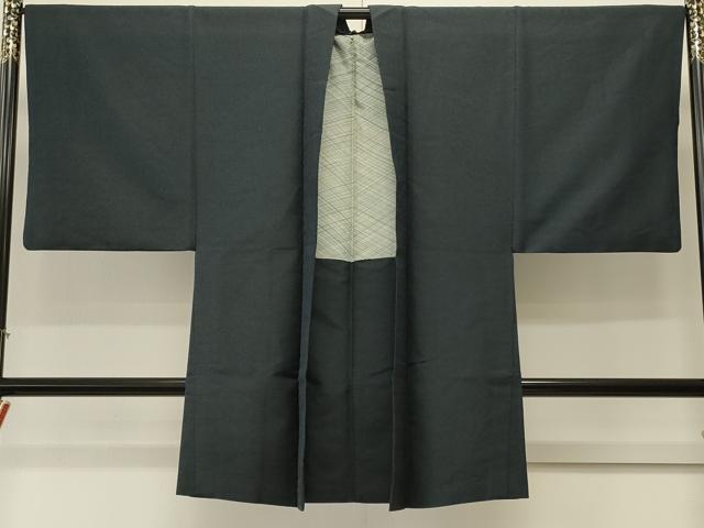 平和屋着物＃男性 長羽織 お召地 霞文 正絹 逸品 CABK3458in