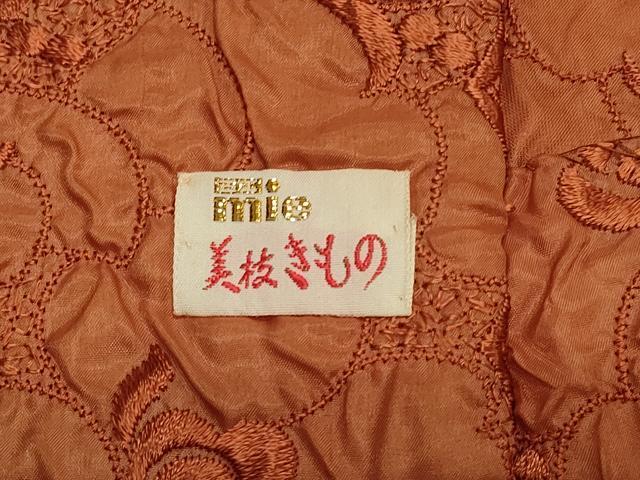 平和屋着物＃道中着　刺繍　単衣　草花文　洗える着物　CABK3461in