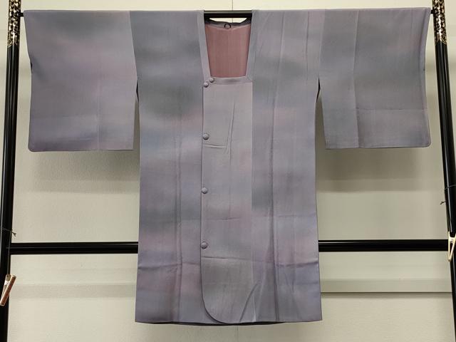 平和屋着物＃道行コート　霞文　暈し染め　ロング丈　正絹　逸品　CABK3462in
