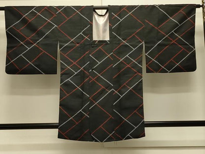 平和屋着物＃道行コート　幾何学文様　正絹　逸品　CABK3466in