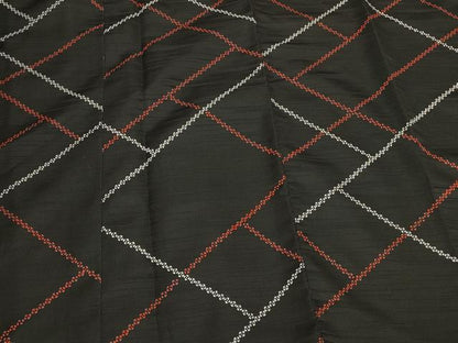 平和屋着物＃道行コート　幾何学文様　正絹　逸品　CABK3466in