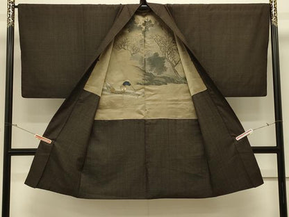 平和屋着物＃男性　本場大島紬　長羽織　一元絣　正絹　逸品　CABK3467in