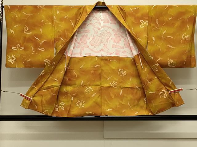 平和屋着物＃羽織　ろうけつ染め　枝花文　暈し染め　正絹　逸品　CABK3468in