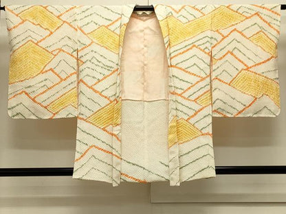 平和屋着物＃羽織 総絞り 幾何学文様 正絹 逸品 CABK3469in