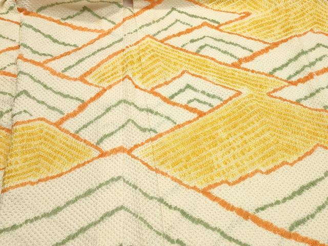 平和屋着物＃羽織 総絞り 幾何学文様 正絹 逸品 CABK3469in