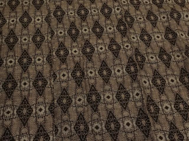 平和屋着物＃本場大島紬　道行コート　割り込み絣　花菱文　ロング丈　正絹　逸品　CABK3478in