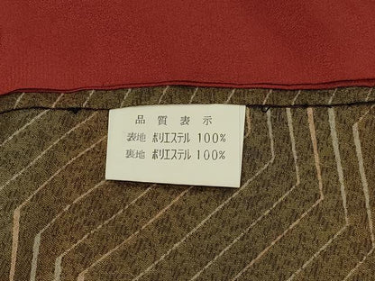 平和屋着物＃道中着　幾何学文様　ロング丈　正絹　洗える着物　未使用　CABK3480in