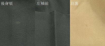 平和屋着物＃道中着　色無地　御召茶色　ロング丈　正絹　逸品　CABK3482in