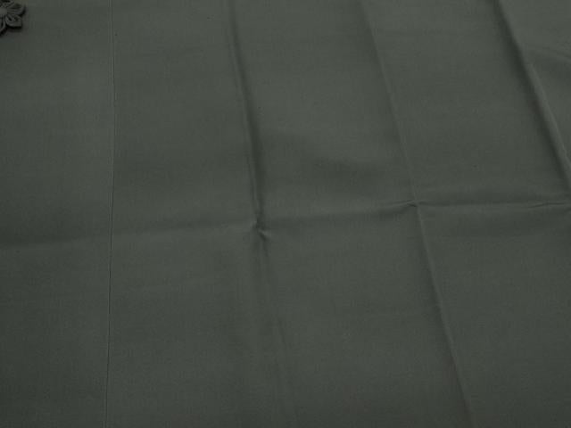 平和屋着物＃道中着　色無地　御召茶色　ロング丈　正絹　逸品　CABK3482in