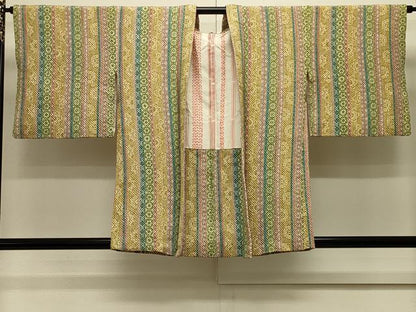 平和屋着物＃羽織 総絞り 草花間道 正絹 逸品 CABK3490in