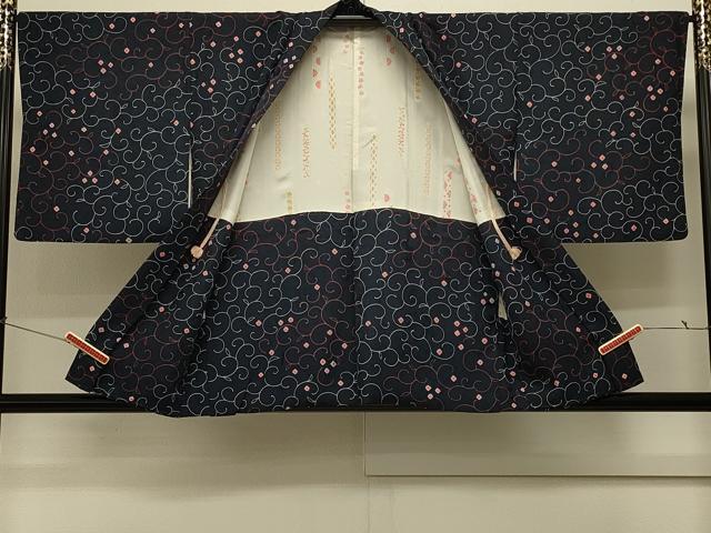平和屋着物＃羽織 絞り 花唐草文 正絹 逸品 CABK3494in