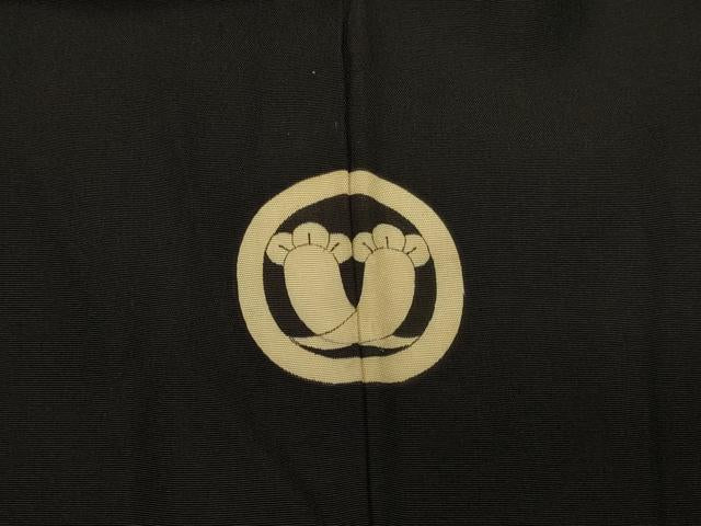 平和屋着物＃男性 長羽織 黒紋付き 正絹 逸品 CABK3496in