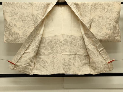 平和屋着物＃羽織 寿光織 風景文 金糸 正絹 逸品 CABK3499in
