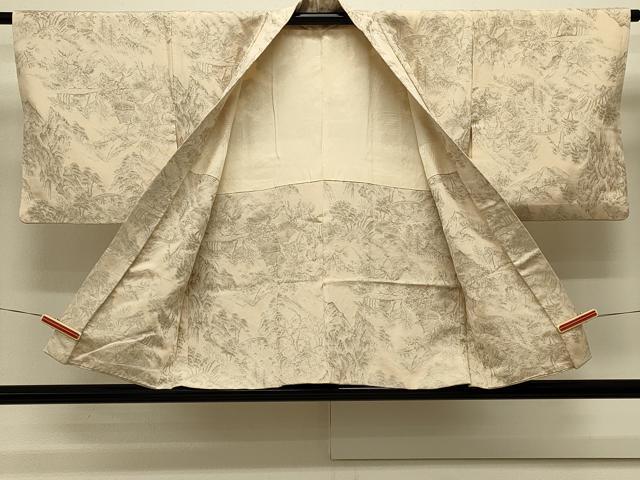 平和屋着物＃羽織 寿光織 風景文 金糸 正絹 逸品 CABK3499in