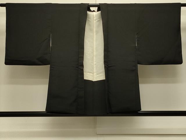 平和屋着物＃羽織 寿光織 風景文 黒地 銀糸 正絹 逸品 CABK3502in