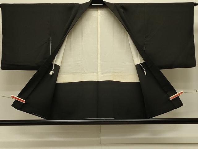 平和屋着物＃羽織 寿光織 風景文 黒地 銀糸 正絹 逸品 CABK3502in