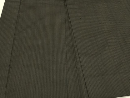平和屋着物＃男性　長羽織　紬地　縞　黒地　正絹　逸品　CABK3503in