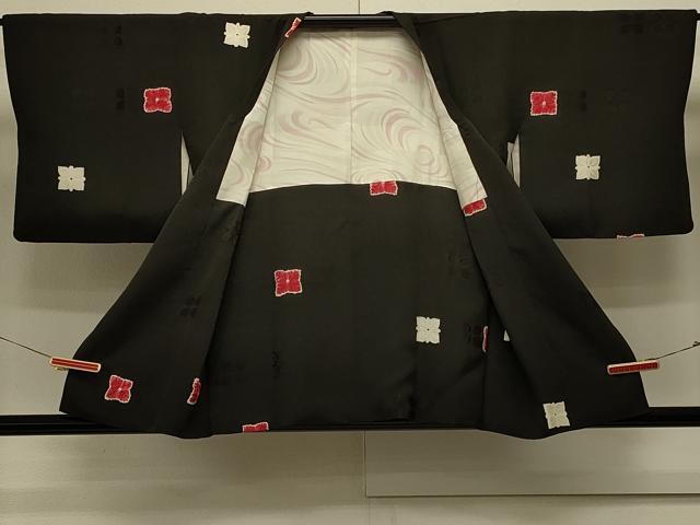 平和屋着物＃道行コート　絞り　地紋起こし　幾何学文様　正絹　逸品　CABK3505in
