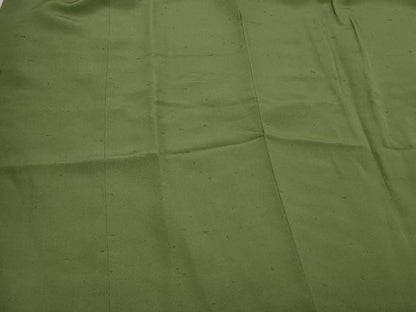 平和屋着物＃道行コート　色無地　草色　正絹　逸品　CABK3508in