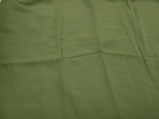 平和屋着物＃道行コート　色無地　草色　正絹　逸品　CABK3508in