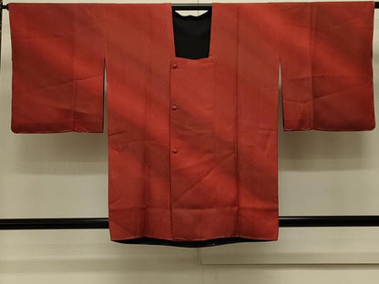 平和屋着物＃道行コート　リバーシブル　斜線文　暈し染め　黒地　正絹　逸品　未使用　CABK3509in