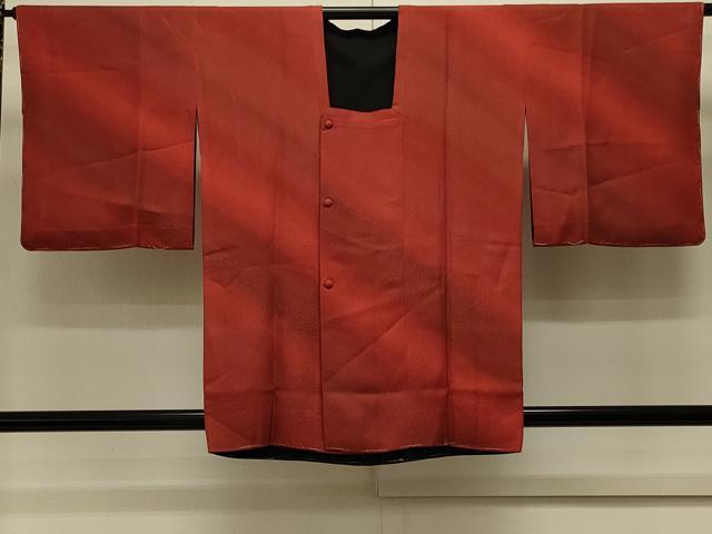 平和屋着物＃道行コート　リバーシブル　斜線文　暈し染め　黒地　正絹　逸品　未使用　CABK3509in