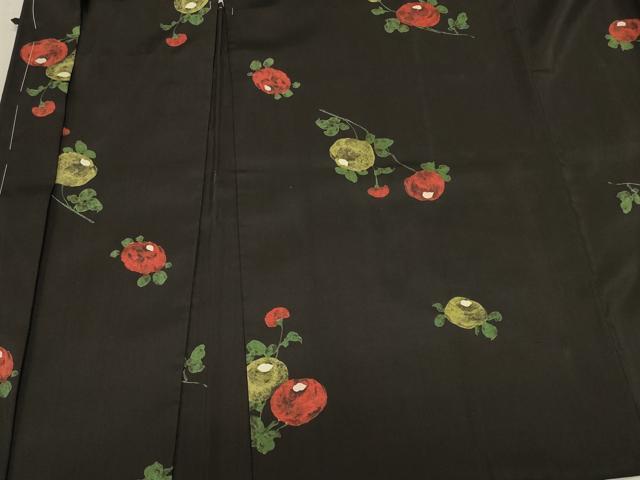 平和屋着物＃本場縞大島紬　羽織　ろうけつ染め　草花文　正絹　逸品　未使用　CABK3510in