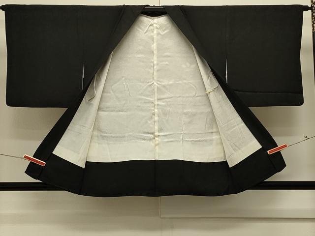 平和屋着物＃羽織 総絞り 枝花文 黒地 正絹 逸品 CABK3513in