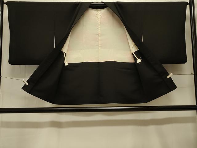平和屋着物＃羽織 吉祥笹竹文 黒地 金彩 正絹 逸品 CABK3514in