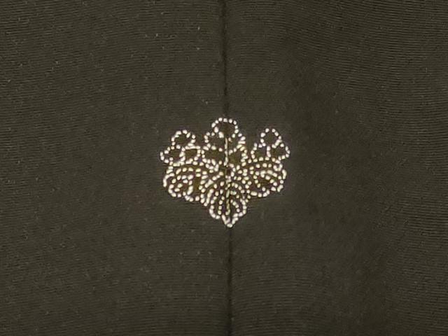 平和屋着物＃羽織 寿光織 枝花文 黒地 金糸 正絹 逸品 CABK3516in