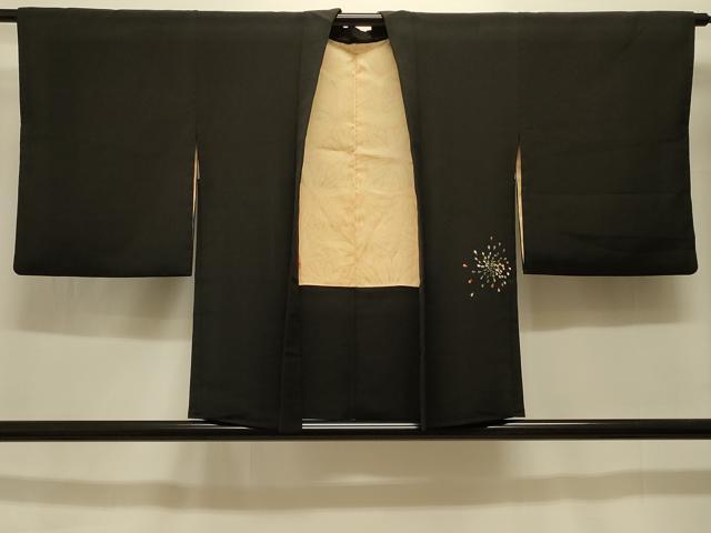 平和屋着物＃羽織 総刺繍 乱菊 黒地 金糸 正絹 逸品 CABK3521in