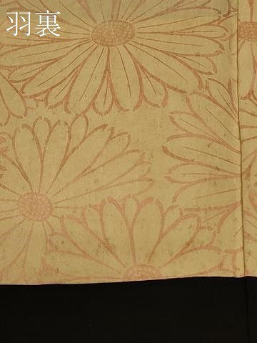 平和屋着物＃羽織 総刺繍 乱菊 黒地 金糸 正絹 逸品 CABK3521in
