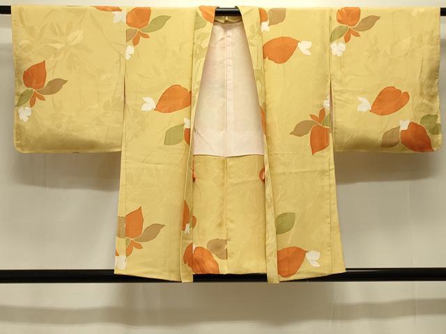平和屋着物＃羽織 地紋起こし 草花文 正絹 逸品 未使用 CABK3522in