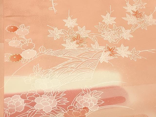 平和屋着物＃羽織 エ霞地紙花文 暈し染め 金彩 正絹 逸品 CABK3524in